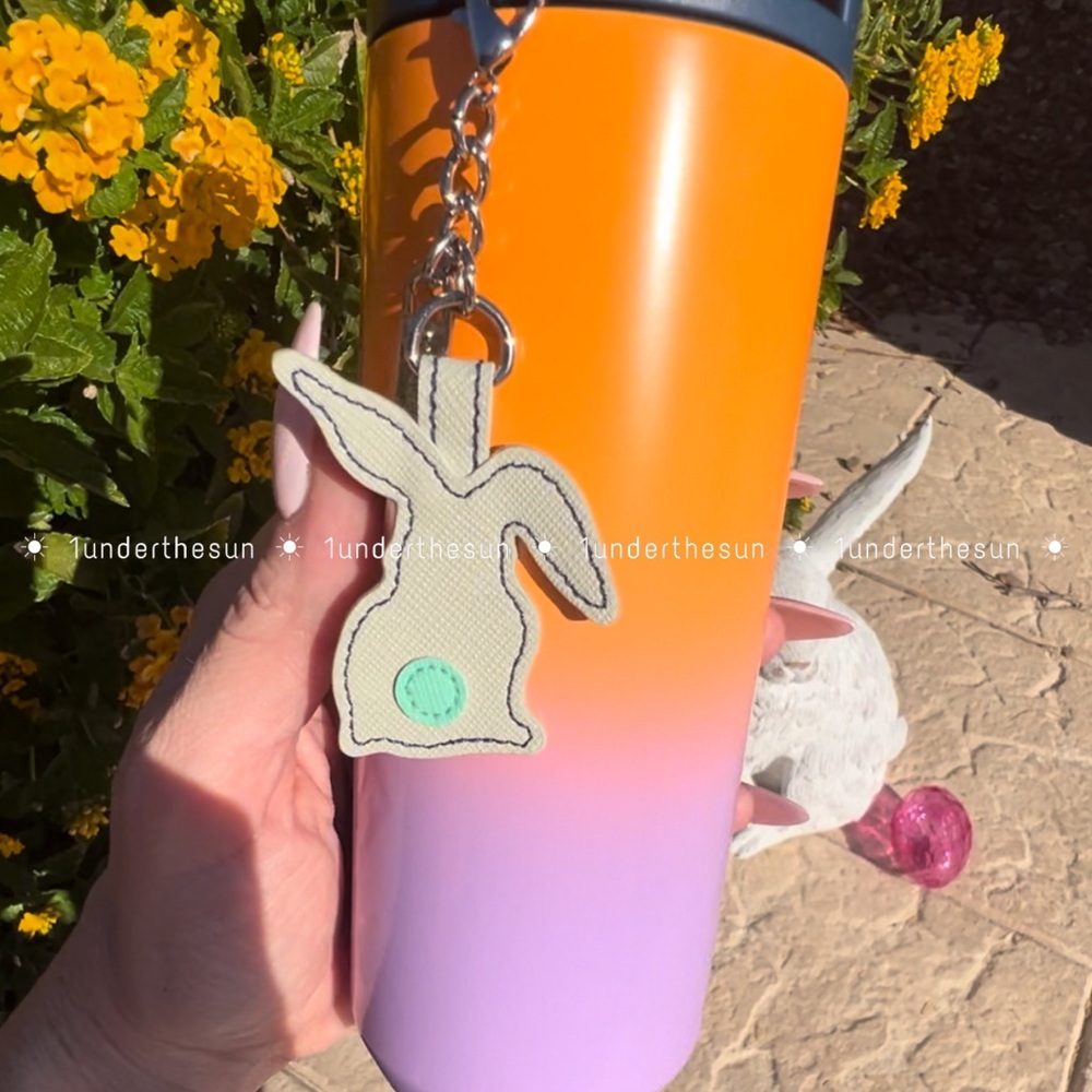 NEW!✨ Starbucks • Orange + Lavender Steel Tumbler Ombre Bunny Charm Spring 2024